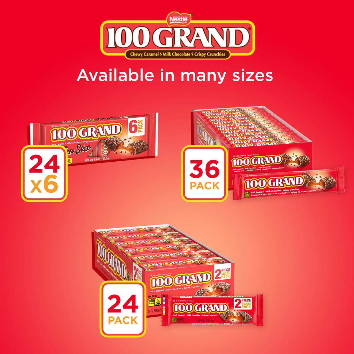 100 Grand sharing-friendly candy bars ideal for office gatherings