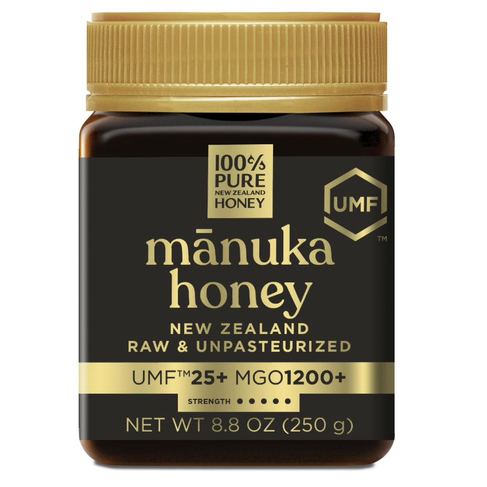 100% Pure New Zealand Honey bottle with Manuka UMF25