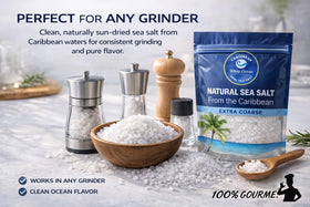 100% Gourmet salt finish for meats to enhance flavor