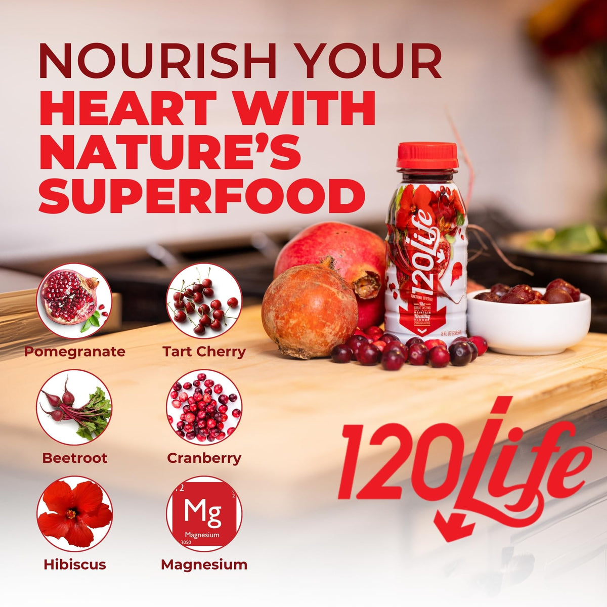 Cranberry and pomegranate extracts visible in a refreshing glass.