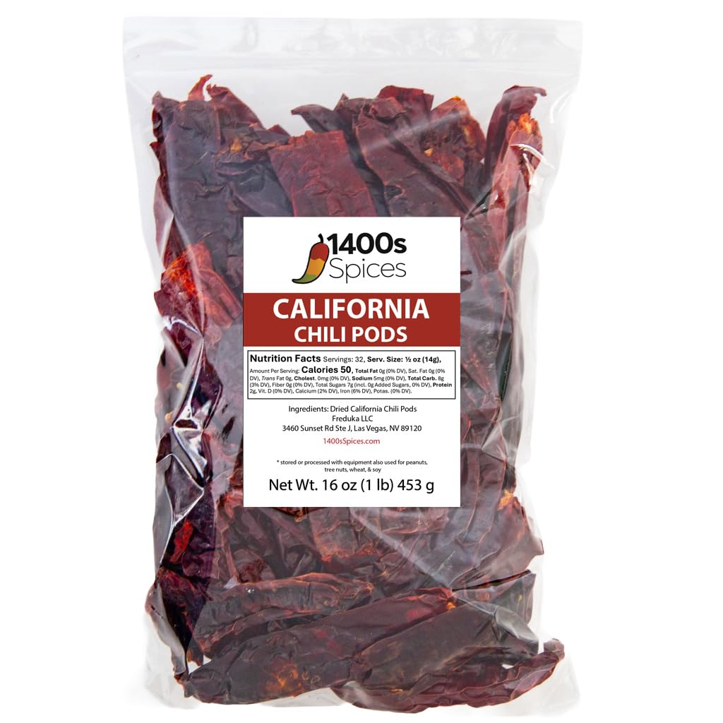 1400S SPICES California dried whole chilies in vibrant pods for authentic Mexican flavor