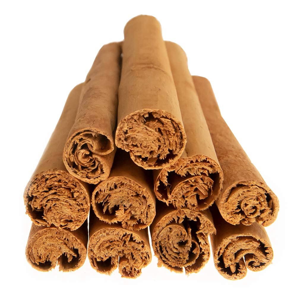 Close-up of 1400S SPICES cinnamon quills showing delicate layers
