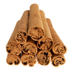 Close-up of 1400S SPICES cinnamon quills showing delicate layers