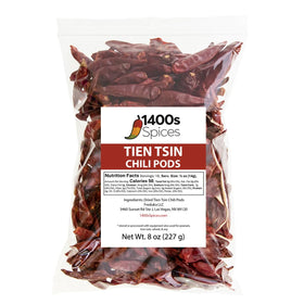 1400S SPICES Chili Tien Tsin whole 8oz for authentic Hunan and Szechwan dishes.