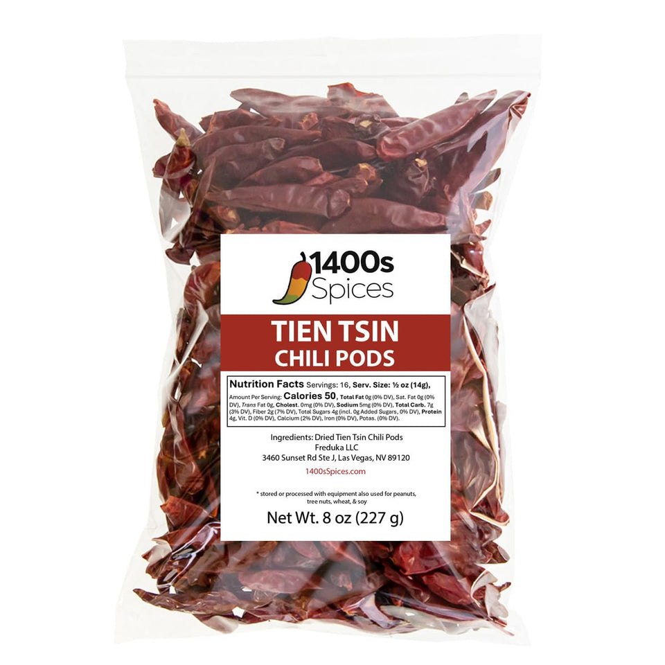 1400S SPICES Chili Tien Tsin whole 8oz for authentic Hunan and Szechwan dishes.