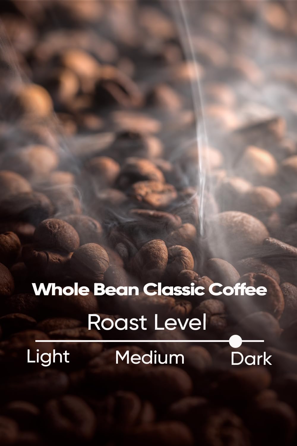 Cafe 1820 dark roast beans with deep color for bold flavor.