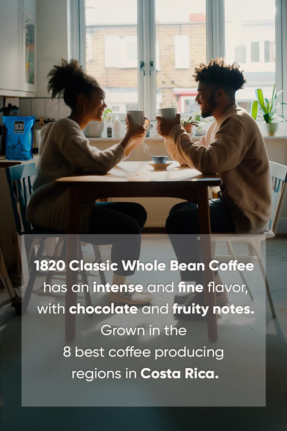 Cafe 1820 resealable packaging preserves freshness for everyday coffee.