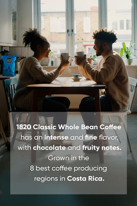 Cafe 1820 resealable packaging preserves freshness for everyday coffee.