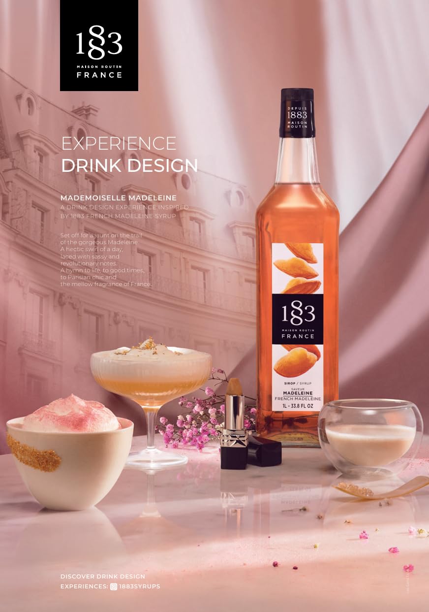 Warm hot chocolate infused with 1883 Madeleine Syrup