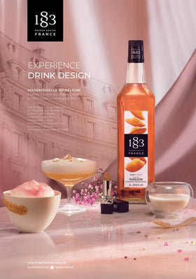 Warm hot chocolate infused with 1883 Madeleine Syrup