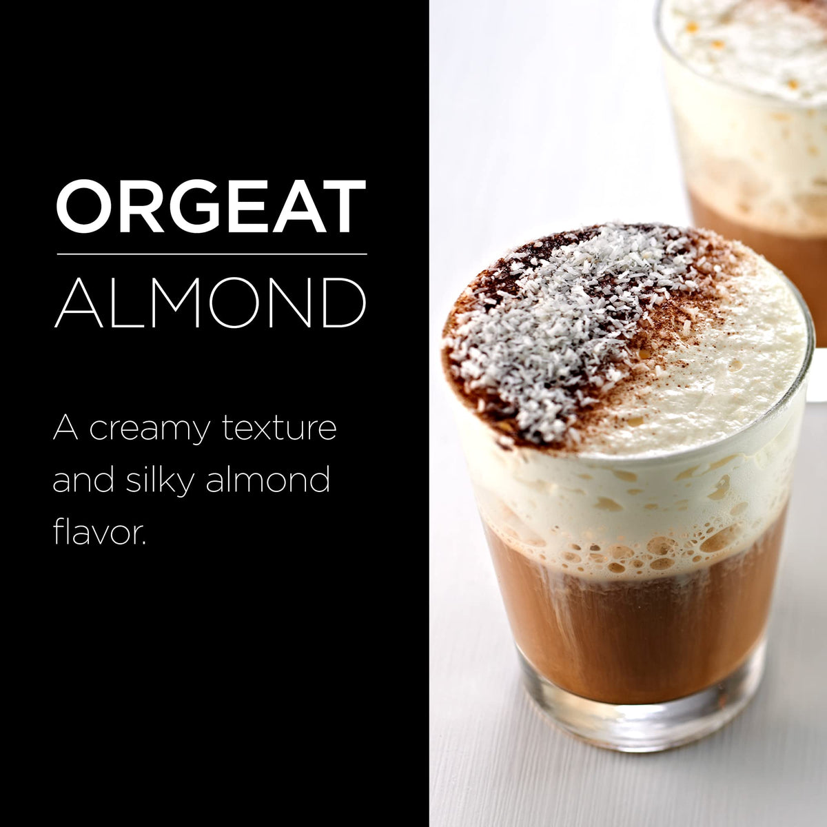 1883 MAISON ROUTIN almond syrup in a coffee latte.