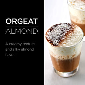 1883 MAISON ROUTIN almond syrup in a coffee latte.
