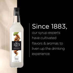 1883 MAISON ROUTIN almond syrup as dessert topping drizzle.