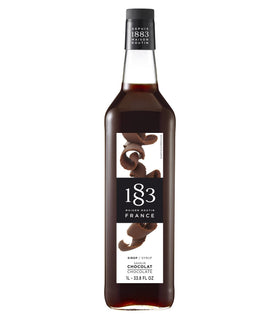 1883 MAISON ROUTIN chocolate syrup bottle-pour enhances beverages with velvety cocoa