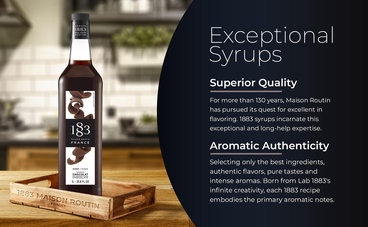 1883 MAISON ROUTIN chocolate syrup kitchen-setup for cafe or home