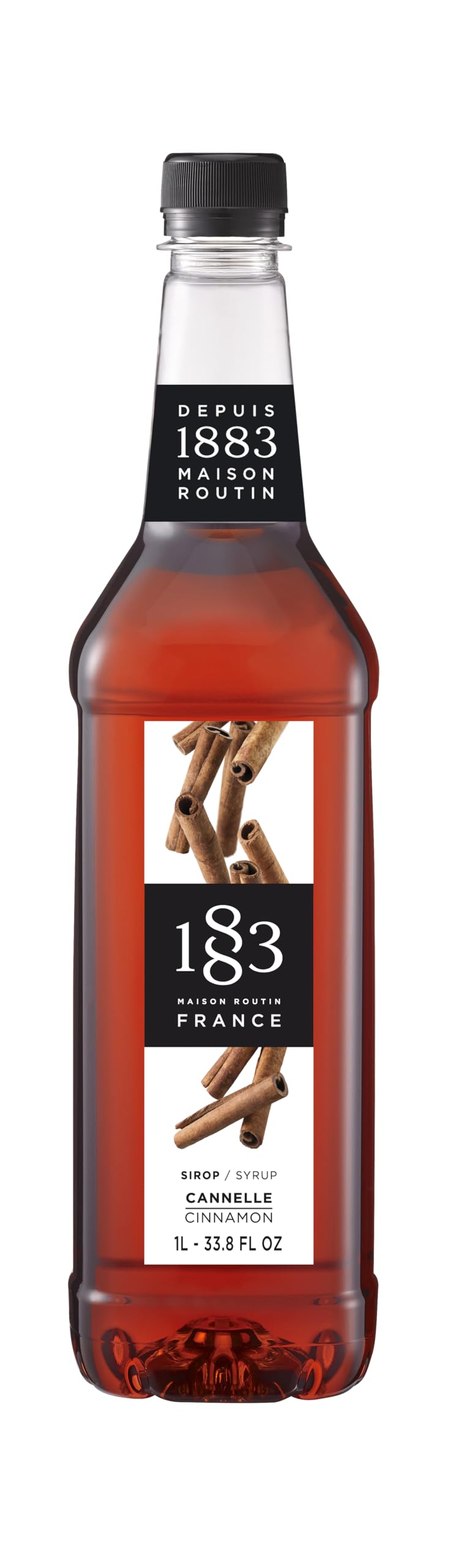 1883 Maison Routin Cinnamon Syrup bottle for premium coffee and cocktails