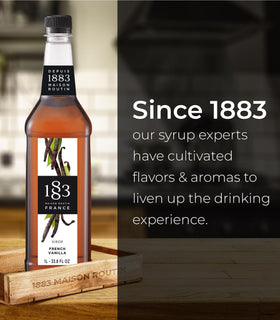 1883 MAISON ROUTIN dessert drizzle enhances pastries with rich vanilla finish.