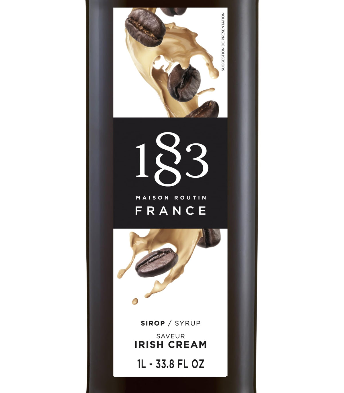 Latte prepared with 1883 MAISON ROUTIN Irish Cream Syrup showing creamy notes