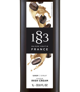 Latte prepared with 1883 MAISON ROUTIN Irish Cream Syrup showing creamy notes