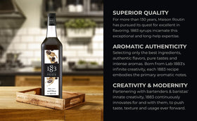Pour action over ice in a glass with 1883 MAISON ROUTIN Irish Cream Syrup