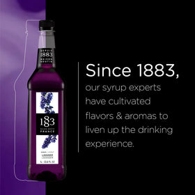 Cocktail glass with 1883 MAISON ROUTIN Lavender Syrup and garnish