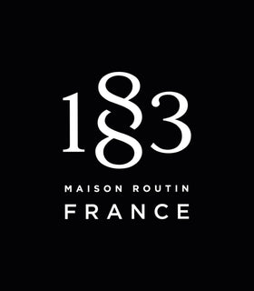 Packaging of 1-liter 1883 MAISON ROUTIN Lavender Syrup bottle