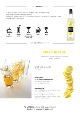 Barista-use 1883 MAISON ROUTIN lemon syrup in coffee beverages