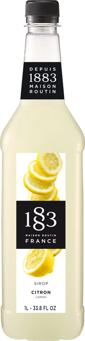 1883 MAISON ROUTIN lemon syrup bottle, 1L, ideal for barista and home drinks