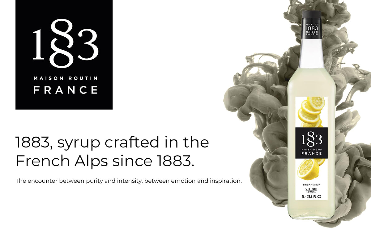 Lemon-syrup on bar-top from 1883 MAISON ROUTIN for signature drinks