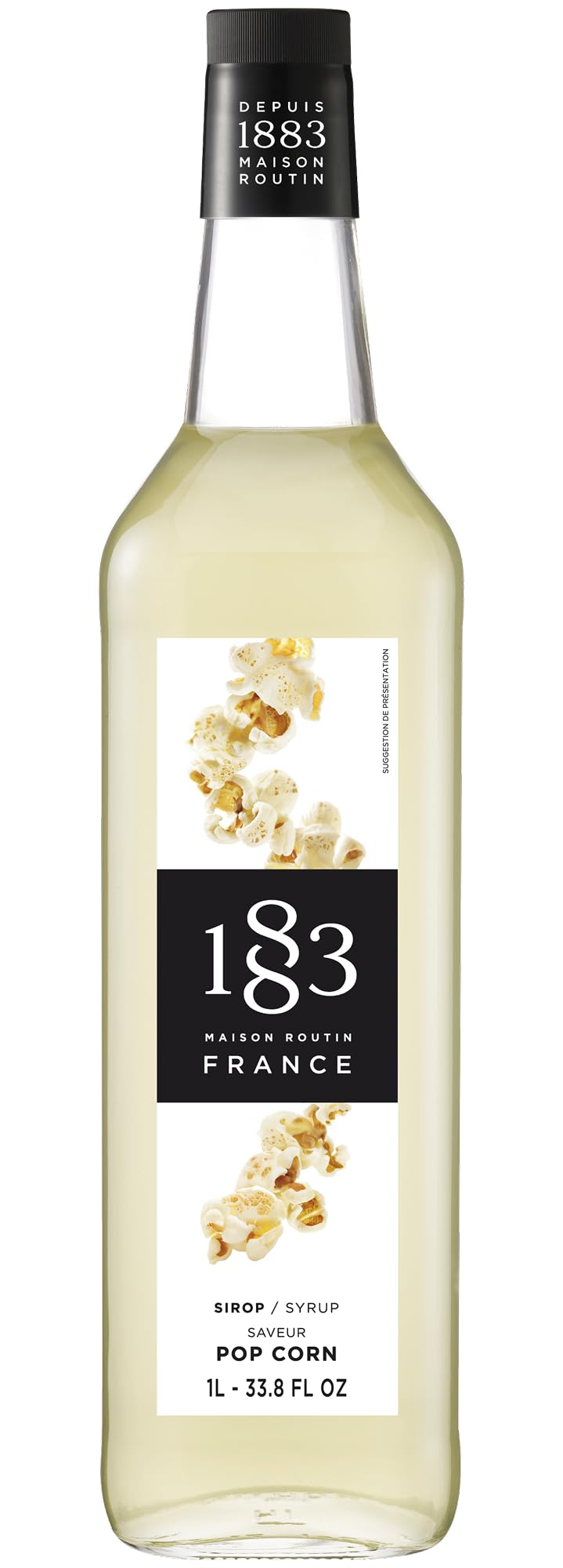 1883 Maison Routin popcorn syrup bottle for premium beverages