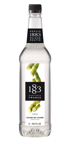 1883 Maison Routin Pure Cane Sugar Syrup bottle front, smooth café-ready sweetness for beverages.