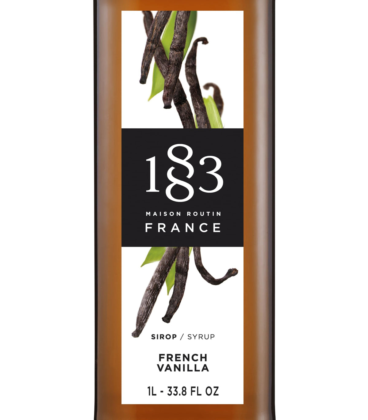 1883 Maison Routin vanilla syrup pour shot ready for coffee or cocktails