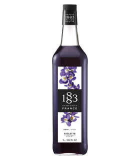 1883 MAISON ROUTIN violet syrup bottle front showcases premium French craftsmanship