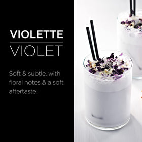 1883 MAISON ROUTIN violet syrup soda glass demonstrates refreshing drinks
