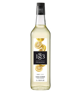 1883 Maison Routin Yuzu Lemon Syrup bottle showcases premium French craftsmanship for rich flavor