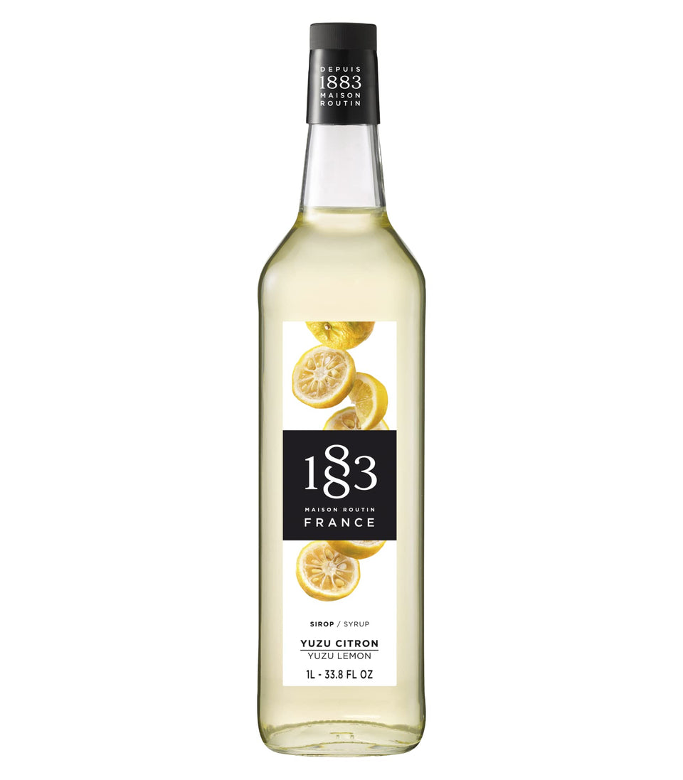 1883 Maison Routin Yuzu Lemon Syrup bottle showcases premium French craftsmanship for rich flavor