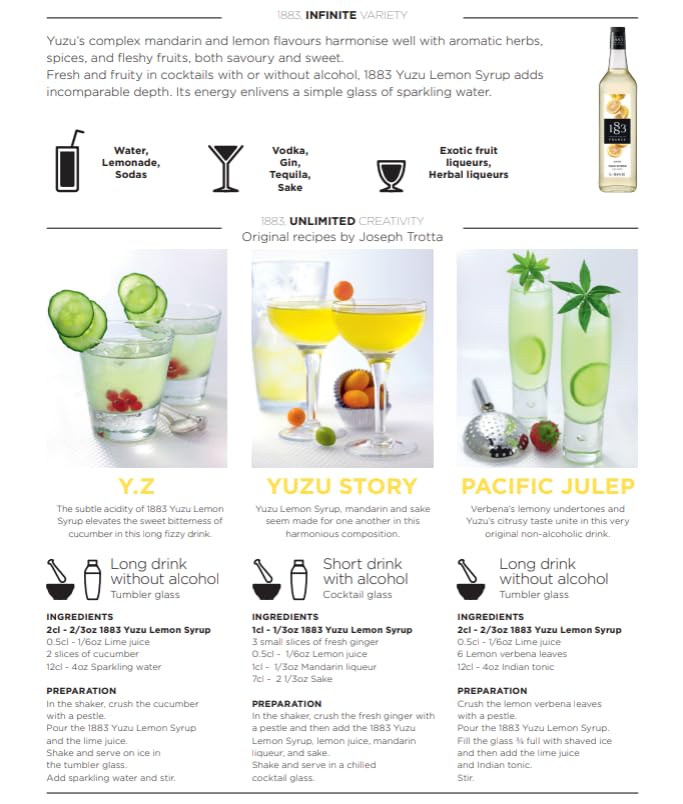1883 Maison Routin Yuzu Lemon Syrup coffee application setup