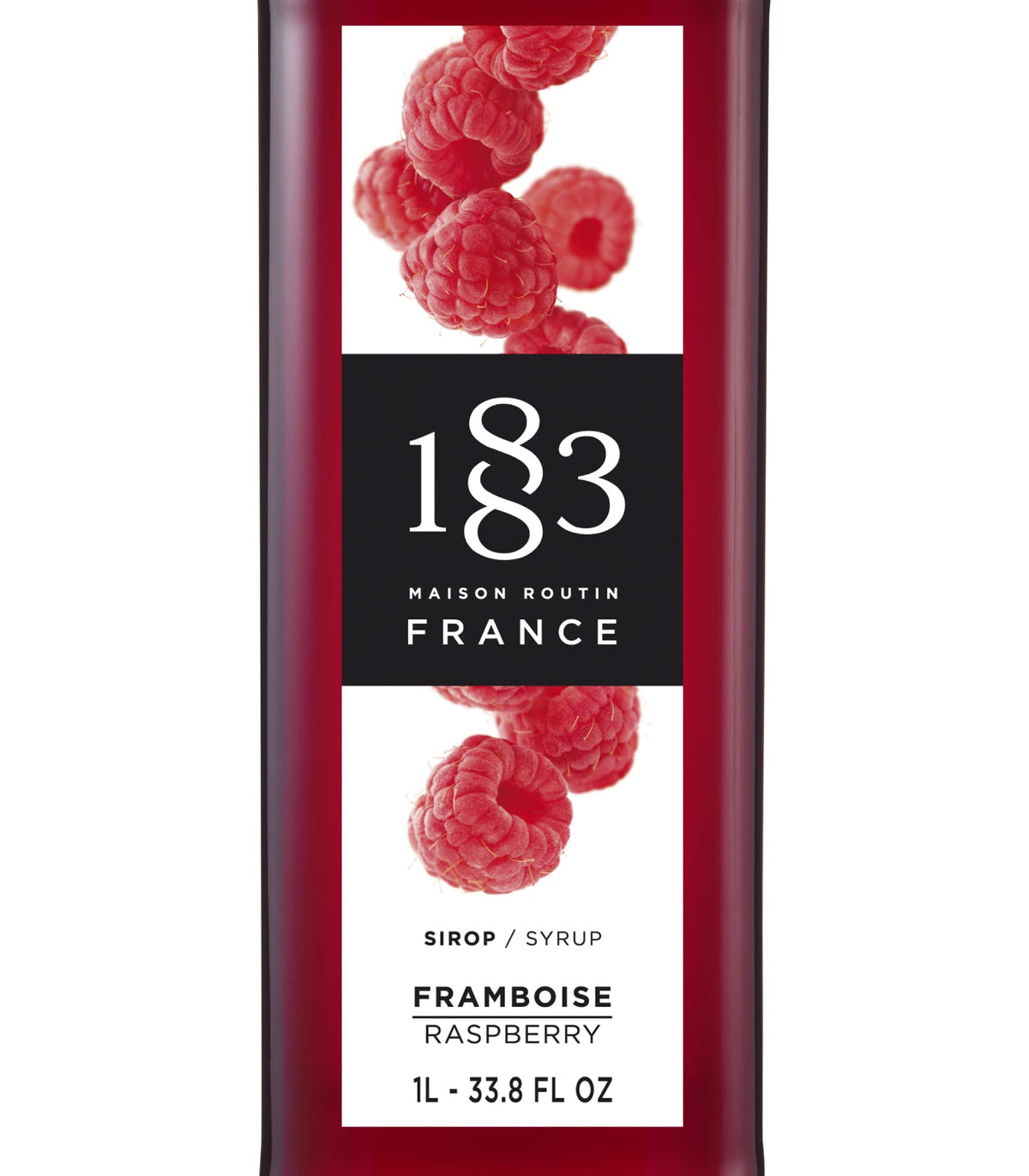 1883 Raspberry Syrup used in cocktails for bright berry notes.