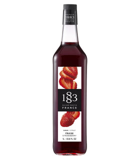 1883 Strawberry Syrup bottle front for flavoring drinks