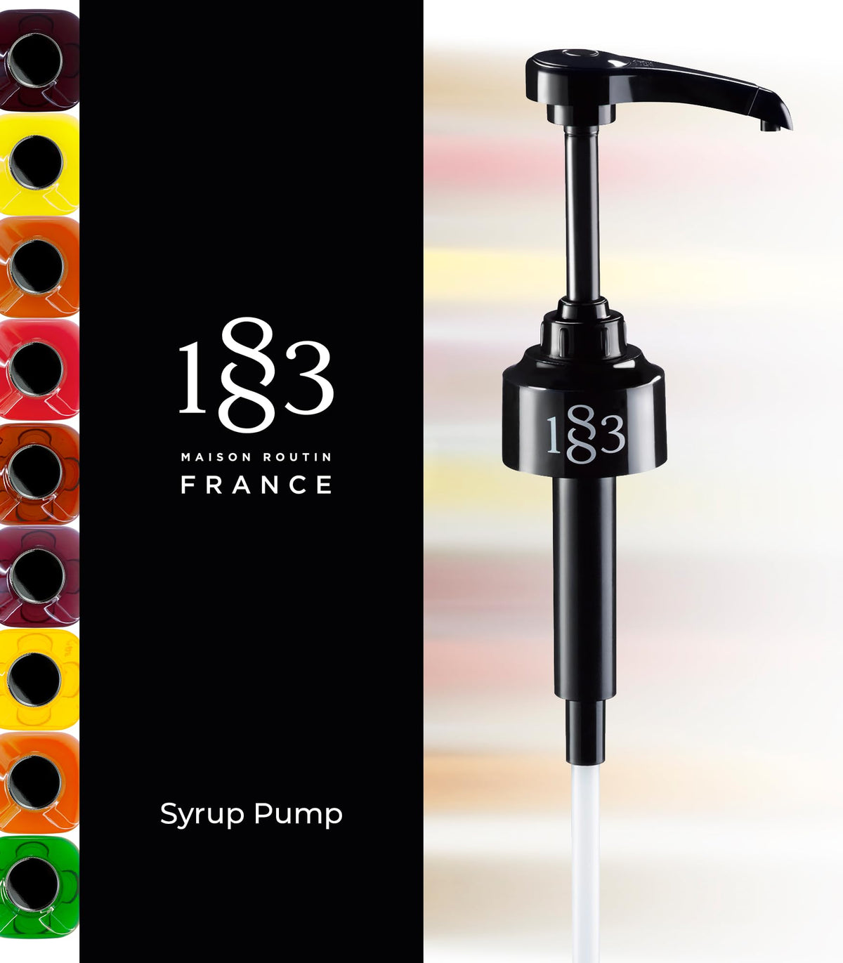 1883 bottle pump dispensing action reduces mess on countertops