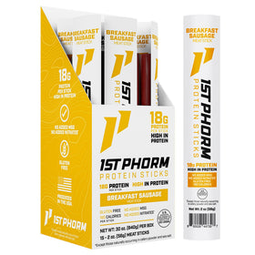 1st Phorm Meat Sticks breakfast sausage pack highlights bold flavor and protein.