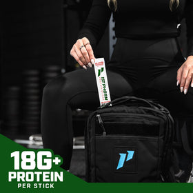 Gluten-free, low-carb 1st Phorm Meat Sticks label highlighting clean ingredients