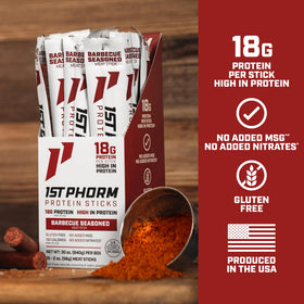 1st Phorm Meat Sticks ingredients panel highlights clean, MSG and nitrate-free recipe.