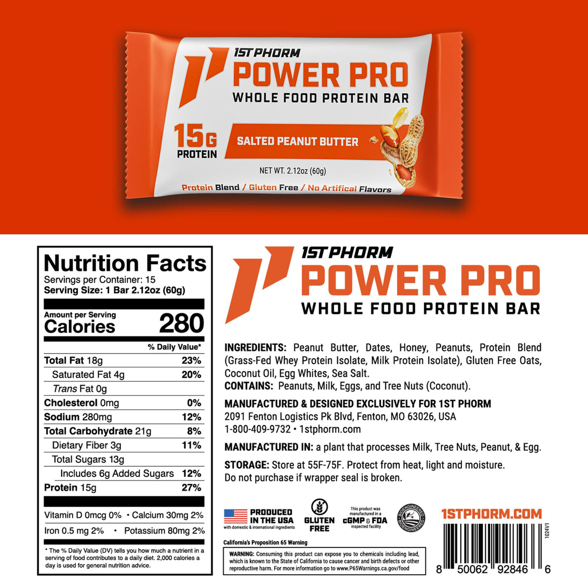 1st Phorm Power Pro Bar on-the-go snack display