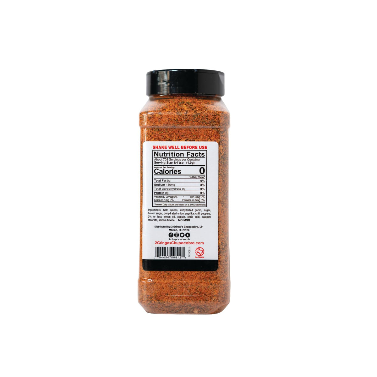 Pouring 2 Gringos Chupacabra rub for even meat coating and enhanced crust