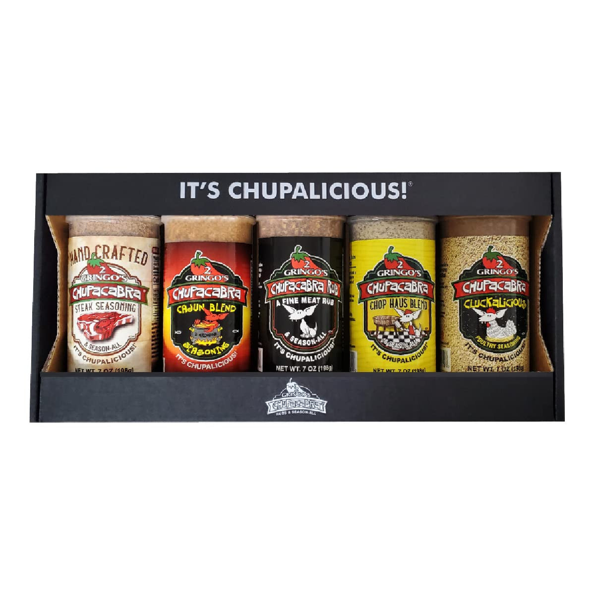 2 Gringos Chupacabra box front for gift-ready kitchen setup.