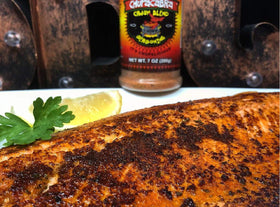 2 Gringos Chupacabra Cajun seasoning sprinkled on vegetables for flavor boost