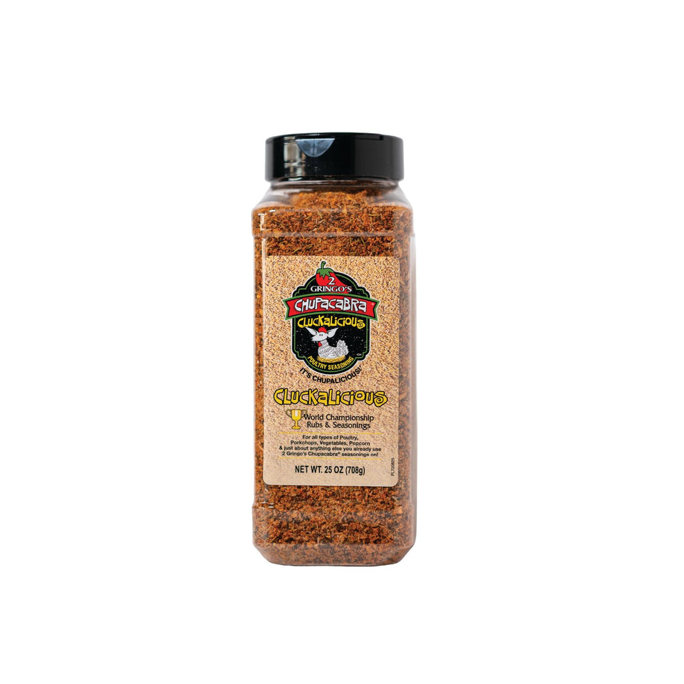 2 Gringos Chupacabra Cluckalicous bottle enhances roasted poultry flavor
