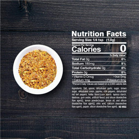 Close-up of No MSG label highlights Texas-made seasoning quality.