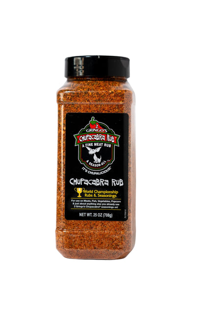 2 Gringos Chupacabra Original Meat Rub jar front for rich flavor on steaks